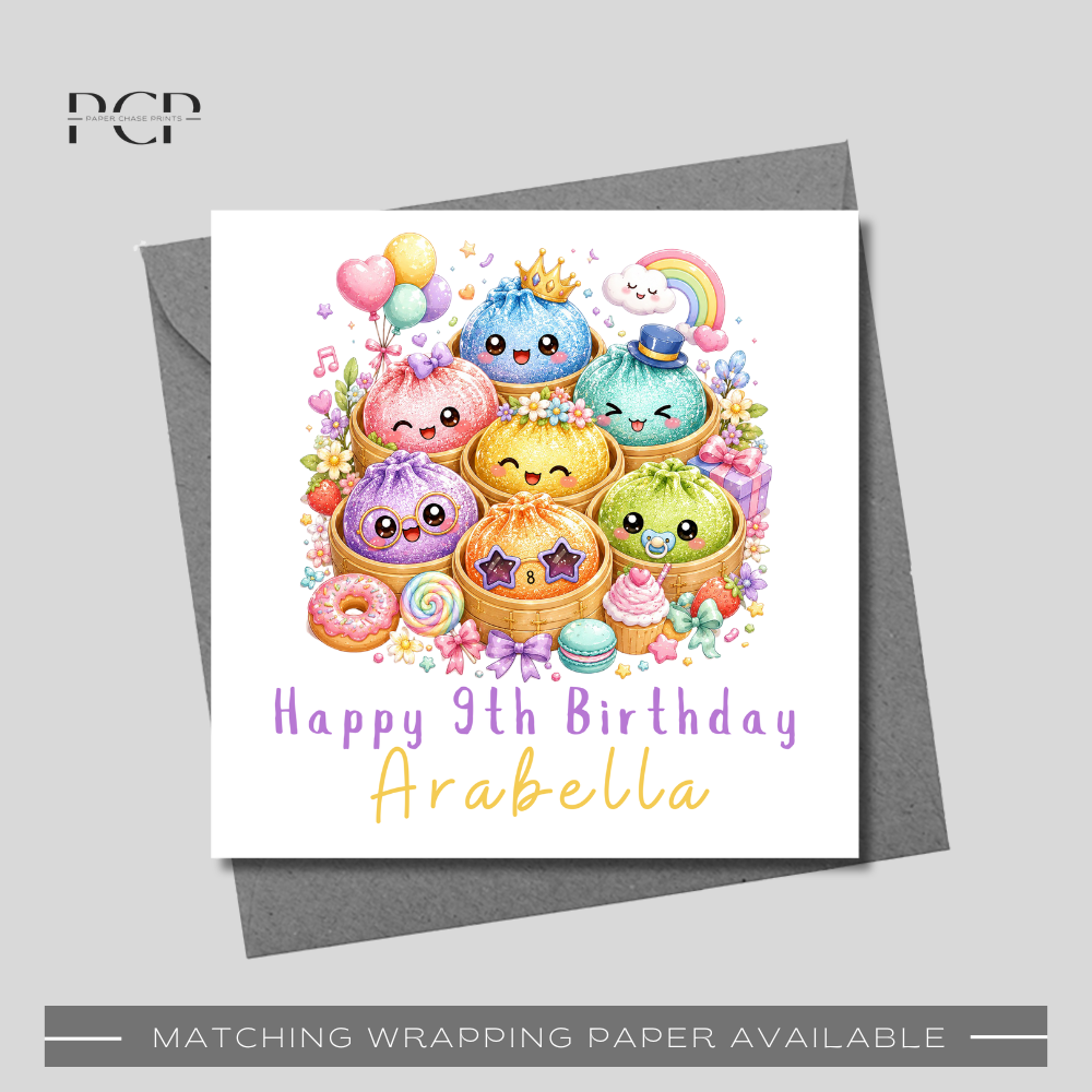 Dumpling Squishy Birthday Card | Design 2