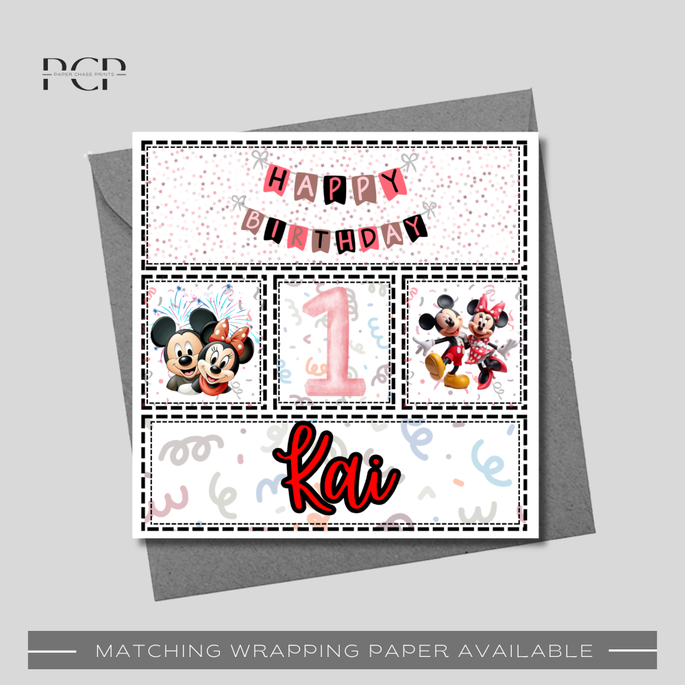 Mickey & Minnie Mouse Birthday Card