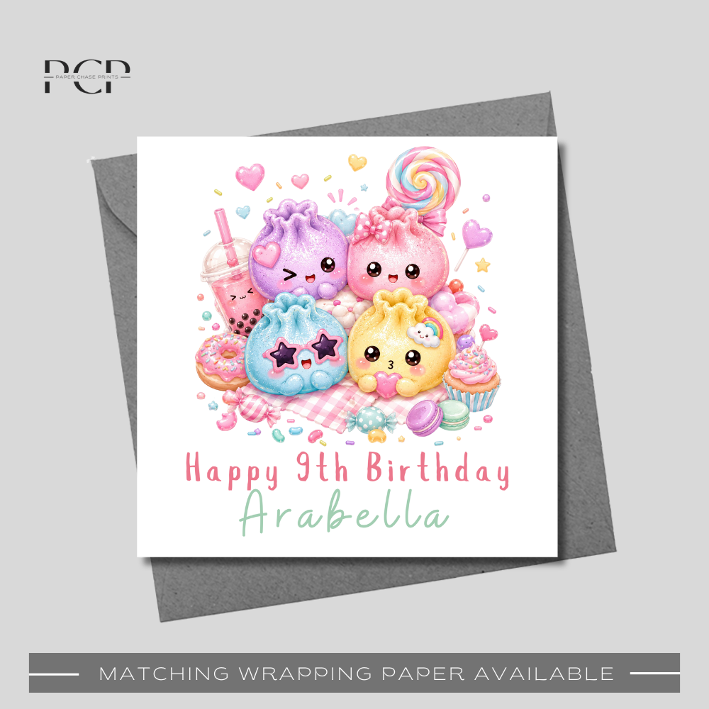 Dumpling Squishy Birthday Card | Design 3