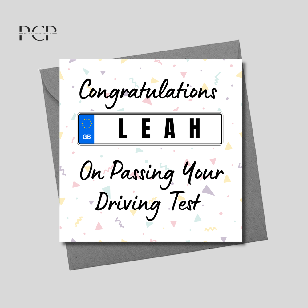Passed Driving Test Card | Congratulations Card | White