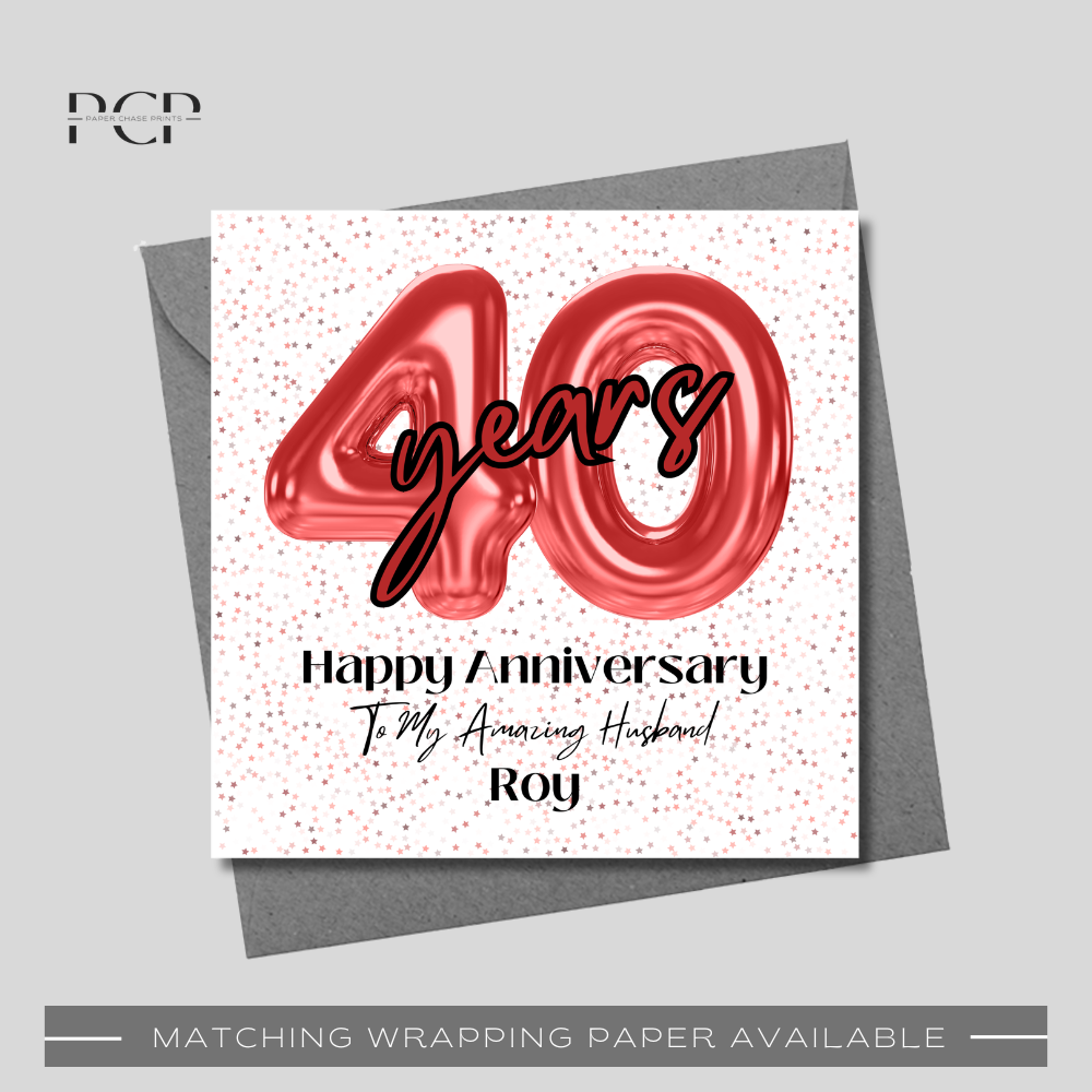 Ruby 40th Wedding Anniversary Wrapping Paper