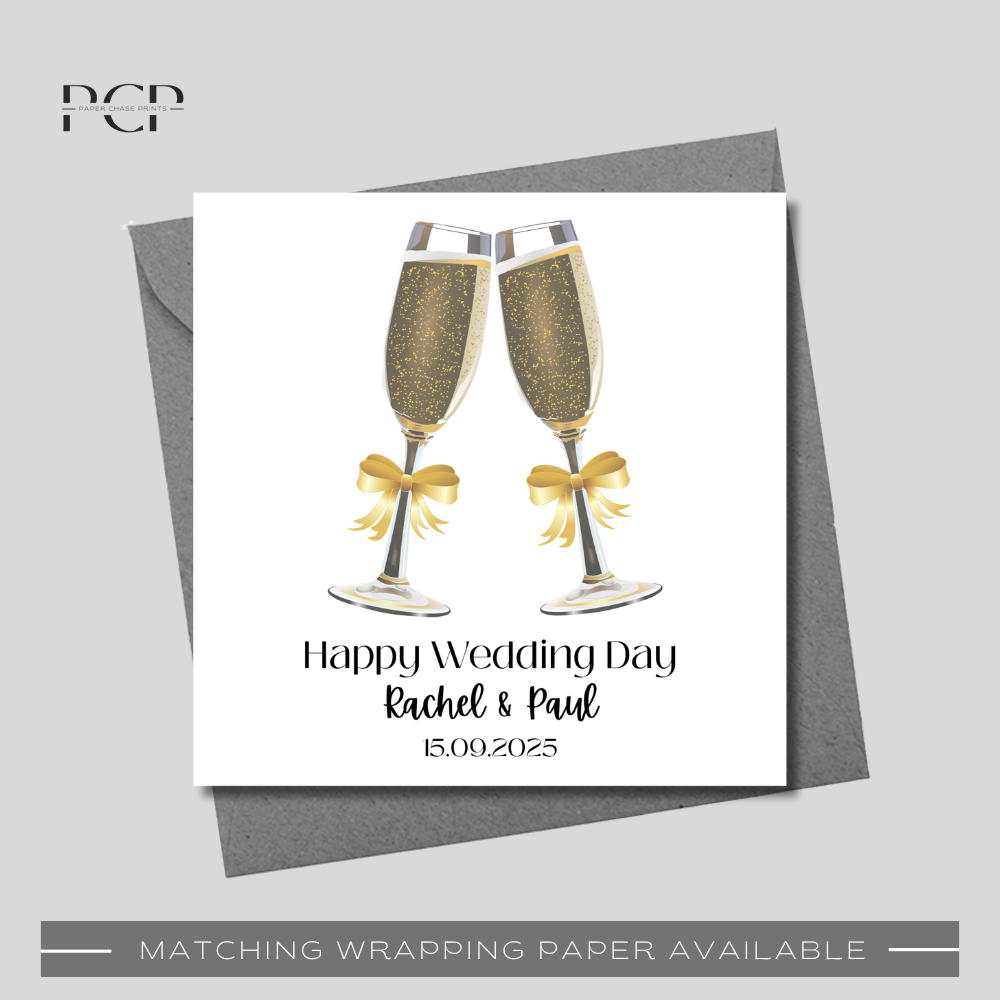 Champagne Wedding Day Wrapping Paper