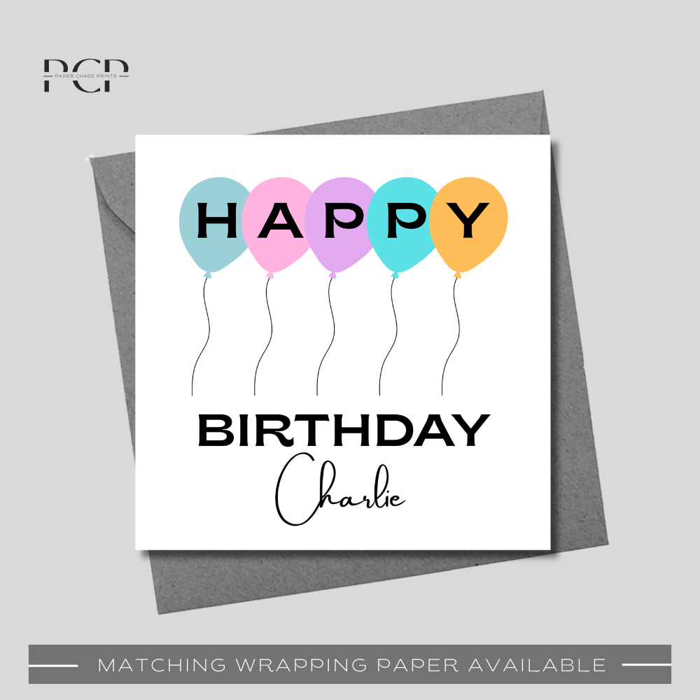 Balloon Happy Birthday Wrapping Paper