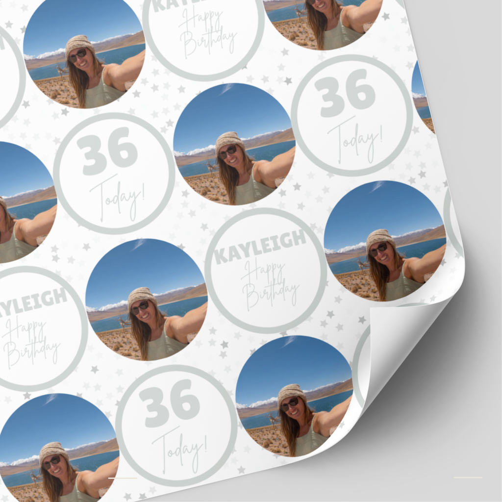 Circle Photo Wrapping Paper | Grey