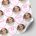Circle Photo Wrapping Paper | Pink