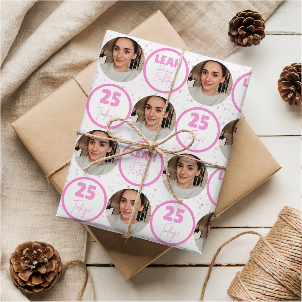 Circle Photo Wrapping Paper | Pink